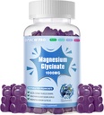 Glycinát hořečnatý Gummies 1000mg - Doplněk k draslíku bez hořčíku s vitaminem D, B6, CoQ10 pro klidnou náladu a podporu spánku - 60 Borůvkových gumiček