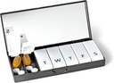 PORT X POLISH Designer Weekly Pill Box Organizátor (Single 1X Daily, Classic Black)