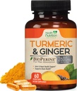 Kurkumin dodatek 2600mg - s organickým zázvorem a kurkuminoidy, 95% kurkuminoidy, BioPerine Black Pepper pro nejlepší absorpci, Nature Vegan Joint Support, Non- GMO, Lahve v USA - 60 Kapsle