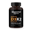 Vitamin K2 s D3 Extra Strength Doplněk kosti 124; Heart Health Non- GMO Formule 5000 IU Vitamin D3 125 mcg & 100 mcg Vitamin K2 Snadné spolknout Vitamin K & D, 30 Kapsle.