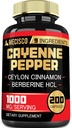 Kapsle Cayenne Pepper s Turmeric Curcumin Root, Berberine HCl, Ceylon Skořice Bark & Více - 200 Kapsle - Podpora stravovací zdraví, imunitní systém a rovnováhu těla