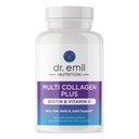DR. EMIL NITRITION Multi kolagen Peptidy Plus Biotin a vitamin D - Biotin a kolagen doplňky pro vlasovou pokožku a nehty - Biotin pilulky pro růst vlasů