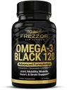 FREZZOR Omega 3 Black - Zelená Lipped Mussel Oil Kapsle, Vyrobeno na Novém Zélandu, UAF1000 +, No Fishy After taste, 120 Počet (balení po 1)