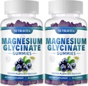 Glycinát hořečnatý Gummies 1000mg s magnesium L- Threonátem, chelatovaný komplex hořčíku s vitamínem, B6, CoQ10, vápník, Podpory pro paměť, klid, nálada - 180 Gummies Blueberry