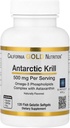 California Gold Nutrition Antarctic Krill Oil, Ultra- High Omega-3 s astaxanthin, přírodní jahoda & Lemon Flavor, non GMO, gluten zdarma, 500 mg, 120 Fish Gelatin Softgels, 2 balení