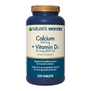 Přírodní vápenec 600 mg s vitaminem D3 20 mcg pro zdraví kostí, 220 tablet