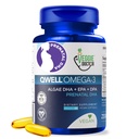 Vegan Prenatal Vitaminy s DHA (60 Počet) Omega33 - Qwell lepší než rybí olej, funkce mozku - 820 Mg Řasy DHA & EPA, Vegan Prenatal Vitaminy s vitaminem E, karagenan- bez