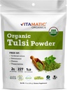 Vitamatic Certified USDA Organic Tulsi (Holy Basil) Powder - 1 libra (16 Ounces) - Adaptogenní Herb for Stress, Imunity & Celkově Wellness