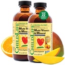 Dětský život ESSENTIALS Děti Multivitamin & Mineral - Děti Vitamíny, Tekuté Multivitamin pro děti, Toddler Multivitamíny, Tekuté Vitamíny, Baby Multivitamin - Natural Orange & Mango, 8 Fl Oz (balení po 2)