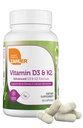 Zahler Vitamin D3 5000 IU K2 - Advanced Vitamin D3 K2 Formule - Hustota kostí a absorpce vápníku - Kosher Vegetarian MK7 Vitamin K2 D3 Vitamin Dodatek - VIT D3 K2, Vitamin D K2 (60 Kapsle)