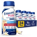 Zajistit Plus Vanilla Nutrition Shake with Fiber CLANE124; Jídelní náhrady Shake CLANE124; Připraveno k pití CLANE124; 16g protein a 27 Vitamíny a minerály CLANE124; 8 fl oz - 24 Pack