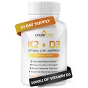 Vitamin D3 5000 IU s doplňkem vitaminu K2 (MK7) - Premium Imunitate, Heart & Bone Health Capsules - Vitamin K2 D3 Complex s 5000 IU vitaminu D3 & 90 mcg vitaminu K2 mk7-60