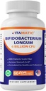Vitamatic Bifidobacterium Longum 6 miliard CFU na DR kapsli - 60 Počet - Promotes střevní zdraví - Vyrobeno s prebiotickým inulinovým fiberem