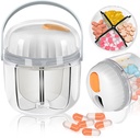 Pill Box, Pill Organizátor pro cestovní roztomilé léky Organizátor NO-BPA Moisture Proof Medicine Kontejner pro vitamíny, rybí oleje, doplňky (bílé)