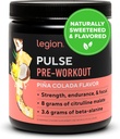 LEGION Pulse Pre Workout - Všechny přírodní oxid dusnatý Precvičení nápoj na zvýšení energie, Creatine Free, přirozeně slazené, Beta Alanin, Citruline, Alfa GPC (Pina Colada)