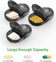 Fullicon Pill Organizátor 2 krát denně, Týdenní Pill Box AM PM, Odnímatelný Medicine Organizátor, Pouzdra Pill dvakrát denně - (Black)