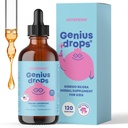 JoySpring Genius Drops - Organic Focus Drops for Kids CLAS124; Klinicky osvědčený Focus Doplněk pomáhá dětem lépe pracovat ve škole CLAS124; Liquid Herbal Supplement with Ginkgo Biloba (4 fl oz) 120 Servings