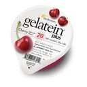 Gelatein Plus Cherry: 20 gramů proteinu. Ideální pro čistou tekutou dietu, problémy s polykáním, dialýzu a onkologii. Skvělé před nebo post- cvičení svačinu. (12 balení)