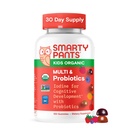 SmartyPants Organic Kids Multivitamin Gummies: Probiotika, Omega 3 (ALA), Vitamin D3, C, Vitamin B12, B6, A, K & Zink pro imunitní podporu, Biotin, Tři ovocné příchutě, 120 Počet (30 Day Supply)