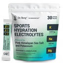 Dr. Berg Sports Hydration Electrolytes Powder w / More Salt (Pink Himalayan) - 30 Keto Electrolytes Powder Packets w / a Delicious Salty Raspberry & Lemon Flavor - Obsahuje 1 000 mg draslíku