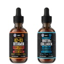 HERBIFY Bundle - K2 a D3 Drops & Biotin a kolagen Drops - Síla kostí & vlasy, kůže, Podpora nehtů