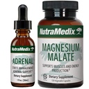 NutraMediační energetická podpora Bundle - Zahrnuje adrenální energie podporu kapalné kapky a hořčík Malátové kapsle pro energii a atletickou podporu - No Caffeine - 2-Díl doplněk Set