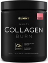 ELMNT Super kolagen Burn pro ženy w. Probiotika, Hyaluronic acid, Apple C ocet, KSM66, Biotin + Premium Colageno Multi kolagen protein prášek pro hubnutí, spalovač tuků, vlasy, kůže + (R-Lemonade)