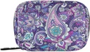 Paisley Flower Purple Pill Box 7 Day Pill Pouzdro Taška Cestovní Pill Pořadatel Bag se Zipper Přenosný Týdenní Pouzdro Kompaktní velikost pro Vitamin doplněk držák