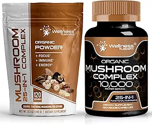 WELLNESS LABSRX Houbový prášek 2000mg - Houbová kapsle