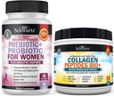 BioSchwartz Hydrolyzované Kolagen Peptidy Powder (40 + Servings) Plus Prebiotika a Probiotika s trávicí enzymy pro ženy (1 měsíc dodávky)