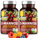 Číslo jedna Nutriční Premium D Mannose dodatek pro ženy a muže [Max síla, 1350MG] Přírodní D- Mannose s brusinkou, Hibišek a Pampeliška pro močové trakt zdraví, 240 Počet