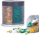 Extra velký doplněk Organizátor se 4 Compartments Easy Open Pill Dipenser Měsíční medicína Vitamíny Pořadatelé Storage Pill Lahvičky, Šedá