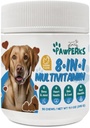 8-in-1 Dog Multivitamin - Glucosamine pro společné zdraví, probiotika a trávicí enzymy - Grain- Free dodatek pro pleť, Coat & Imunitation Support - Kuřecí ochucení - 90 Žvýkačky