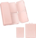 FREAL 2 Pcs Daily Pill Organizer, 7 Compartments Přenosný Pill Pouzdro Cestovní Pill Organizátor, [Skládací Design] Pill Box pro kapsy v kabelce držet vitaminy, Cod Játra olej, doplňky a léky-Pink
