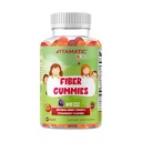 Vitamatic Kids Prebiotic Fiber Gummies - Extra Strength 4g Fiber - Nulový cukr Přidáno - 60 Pectin- based Gummies - Digestive Health & Regularity Support