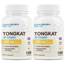 Puregen Labs Tongkat Ali Extract 200 až 1 pro muže, 1020mg na Serving, [High Potency] Celkem 240 Kapsle - Pánská zdravotní podpora s 20mg Tribulus Terrestris Dublin 124; Non- GMO, Gluten Free, Made in USA