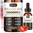 Vitamin B12 Kapalné Kapky Sublingvální 10000 mcg, Triple B-12 Komplexní dodatek, Methyl & Methylkobalamin Směs pro ženy a muže, Mood & Energy Booster, Methylovaný B 12 pro metabolismus a podporu zdraví