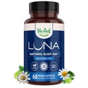 Nested Naturals Luna spánkový dodatek, Melatonin zdarma, Non- Habit Forming Bylinný spánkový dodatek, Dospělá Bedtime Podpora, Nápověda Spaní w / Heřmánek, Valerian, L-Theanine, 60 Vegan Kapsle