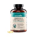 NatureWise Extra- Strength Omega 3 Fish Oil Supplement - 1000mg per Serving - 600 EPA & 400 DHA and Vitamin E - Podpora pro zdraví srdce a mozku - Lemon Flavor, GMO-Free - 180 Softgels [3-Month Supply]