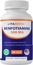 Vitamatic Benfotiamin 300 mg 90 Vegetariánských kapslí - také nazývané rozpustný vitamin B1 (90 Počet balení po 1)) (1 lahvička)