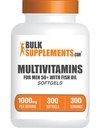 BulkSupplements.com Multivitamin pro muže 50 Plus Softgels - Men 's Daily Vitamins, Multiminerální doplněk - Kompletní multivitamin s Fish Oil - 1 Softgel per Serving, 300 Počet (balení po 1)