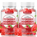 softbear draselné gumy pro dospělé, vysoká absorpce hořčíku doplněk draslíku s vitaminem B6 pro nohy křeče a svalové zdraví Sugar- bez veganské jahody 120 gumy