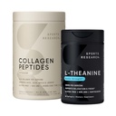 Sportovní výzkum Kolagen Peptidy Hydrolyzovaný typ 1 & 3 Práškový protein Dodatek Snadná míchání Vital Nutrients & Proteiny a Double Strength L- Theanine Dodatek pro soustředění, relaxaci a ostražitost