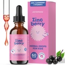 JoySpring ZincBerry - Kids Zinek & Vitamin Supplement (2 fl oz) Imunitate Support Drops with Elderberry Flavor for Kids 2-16 + Roky