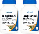 Nutricost Tongkat Ali 1,000mg, 60 Caps (2 láhve) - 30 Servings Per Bottle, Veggie Caps, Non- GMO, gluten zdarma