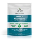 Jetsu Pure 7 Organic Houby Extract Powder, Chaga, Cordyceps, Lion 's Mane, Maitake, Reishi, Shiitake & Turkey Tail Houbičky dodatek, pro imunitní podporu, Focus, Energy