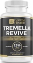 Tremella Houba Powder Kapsle - Kompresovaný bílý sníh Houba Houba Supplement - 25% Beta Glucan obsah, Vegan & GMO zdarma. Snow Fungus Organic Dodatek