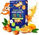OmegaVia Sugar Free Kids Multivitamin Chewies - Denní žvýkací gumové vitamíny pro děti 3 +, Vitamin A, C, D3, E, B6 & B12, Folát & More, Přírodní Orange Flavor, 30 Počet