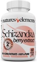 Schizandra Berry Extract - 10: 1 Standardizovaný extrakt s 2% Schizandriny - 1000mg Per Serving - 60 Veggie Kapsle - Non- GMO, gluten- Free - Tradiční čínský Herb