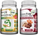GreeNatr Houbový dodatek, 10- in-1 Blend with Lions Mane, Cordyceps, Shiitake, Chaga, Turecko Tail, v kombinaci s naší energie a mozku Focus Natural Booster of Ginseng Root a Ginkgo Biloba